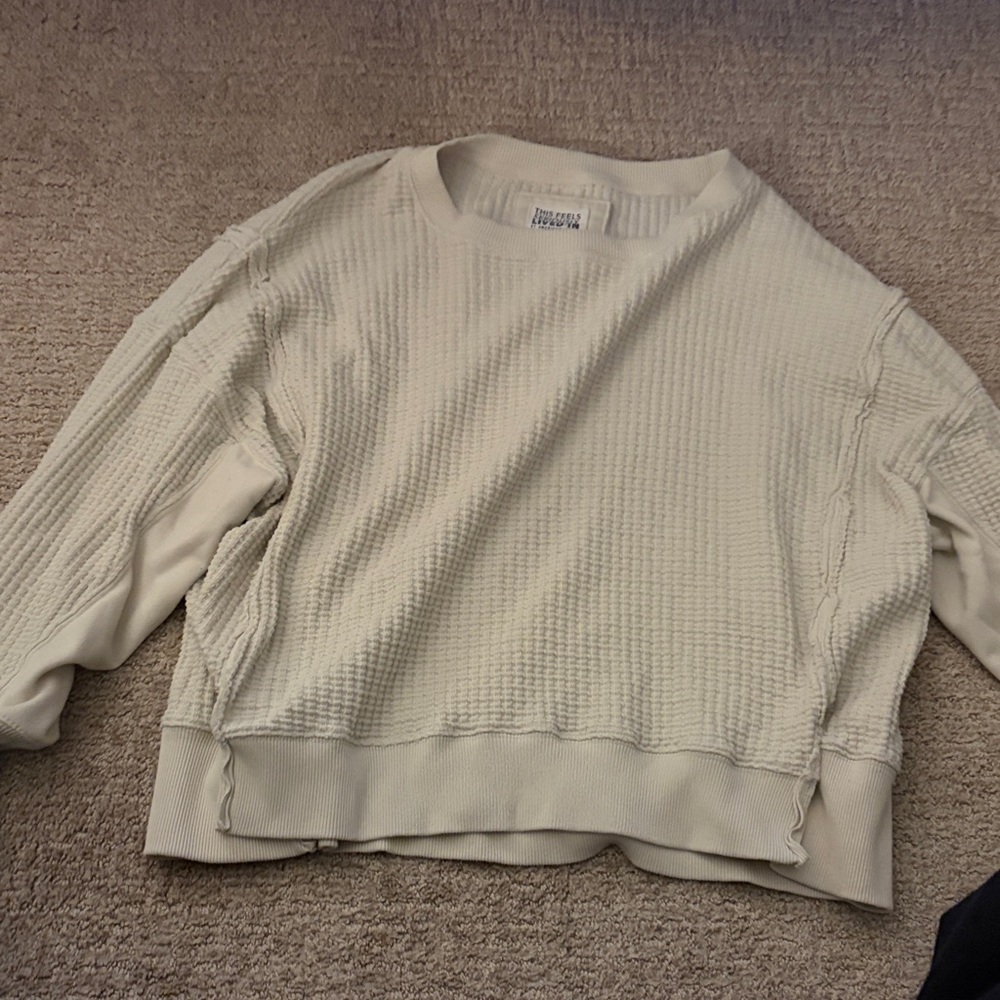 American Eagle Outfitters Cream Crew Neck Sweater